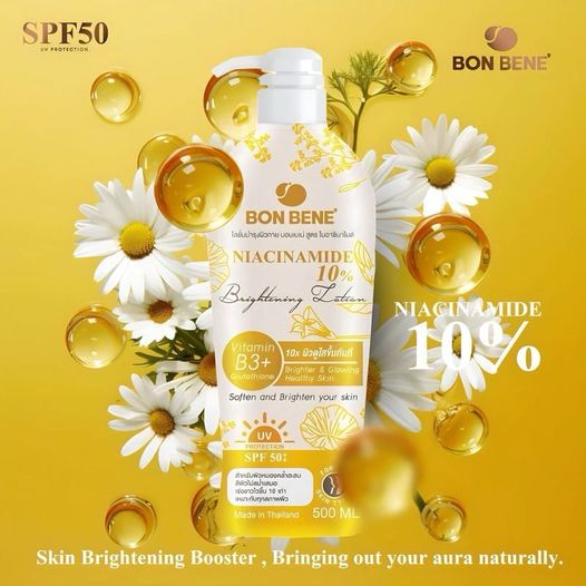 Authentic Bon Bene Niacinamide Lotion 10x Healthy Glow Body Serum Cream for High Potency Full Body Whitening Dark Spot Correction Advanced UV Protection and Intensive Moisture Lock