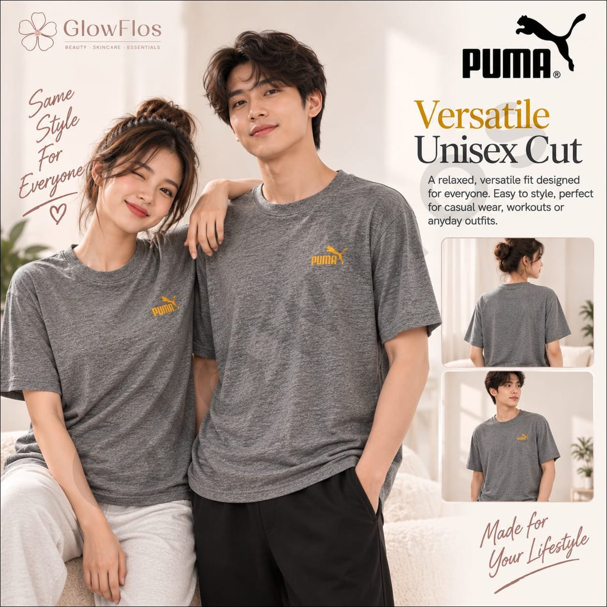 Puma Embroidered Chest Logo Athletic T-Shirt