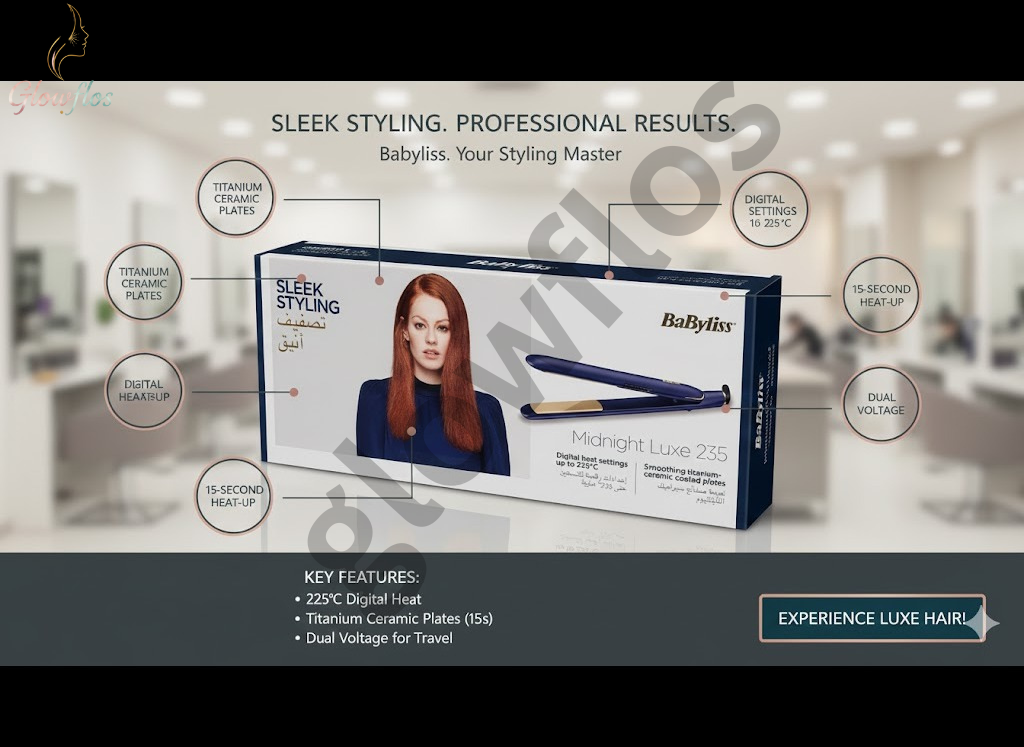 “Babyliss Hair Straightener 2516PSDE professional ceramic flat iron for smooth, sleek, straight hair – fast heating, anti-frizz styling tool.”