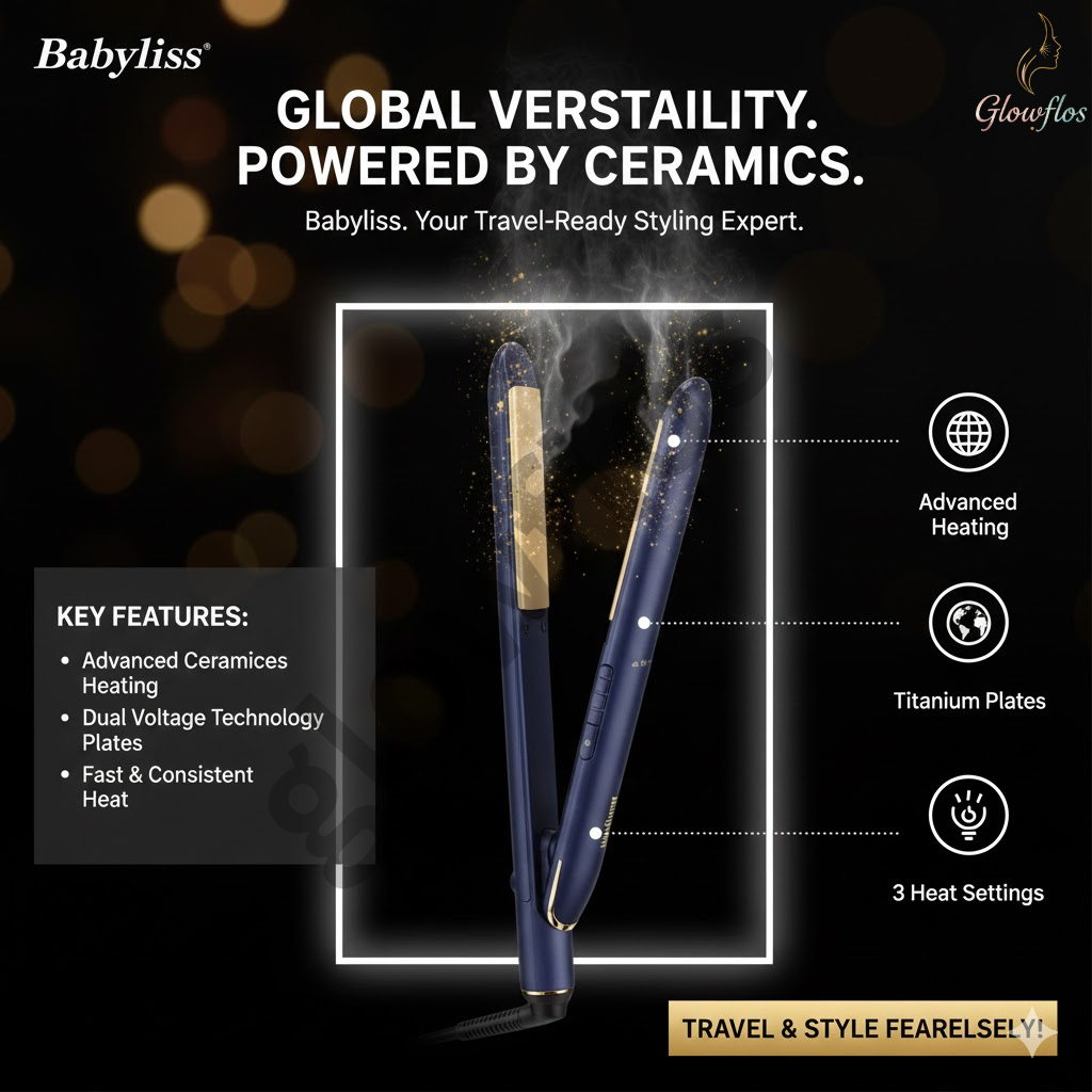 “Babyliss Hair Straightener 2516PSDE professional ceramic flat iron for smooth, sleek, straight hair – fast heating, anti-frizz styling tool.”