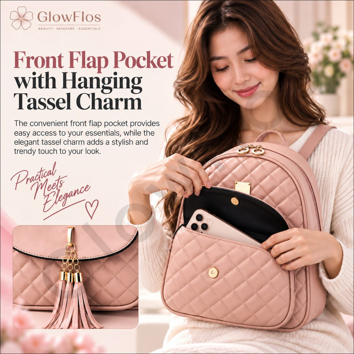 Elegance Quilted Leather Backpack