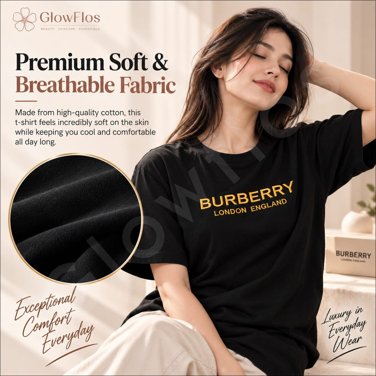 Burberry London England Embroidered Logo T-Shirt