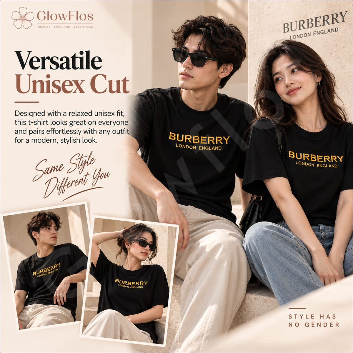 Burberry London England Embroidered Logo T-Shirt