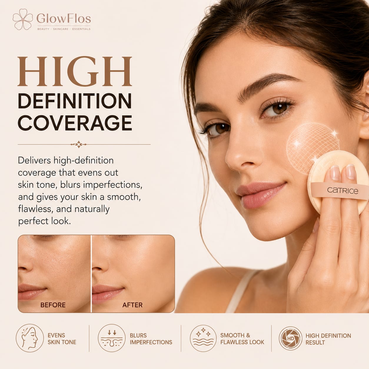 Catrice 18H HD Matte Powder Foundation – 012W