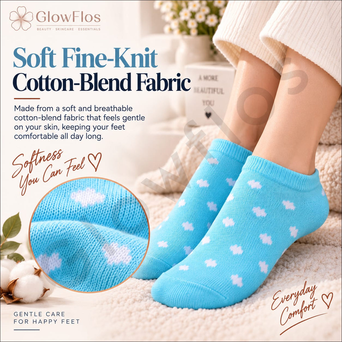 Luxe Heart Print Ankle Socks