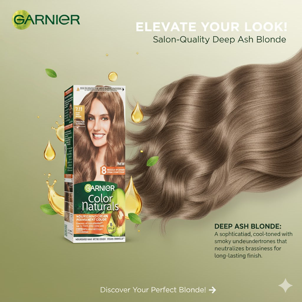 Garnier Hair Color 7.11 Deep Ash Blonde