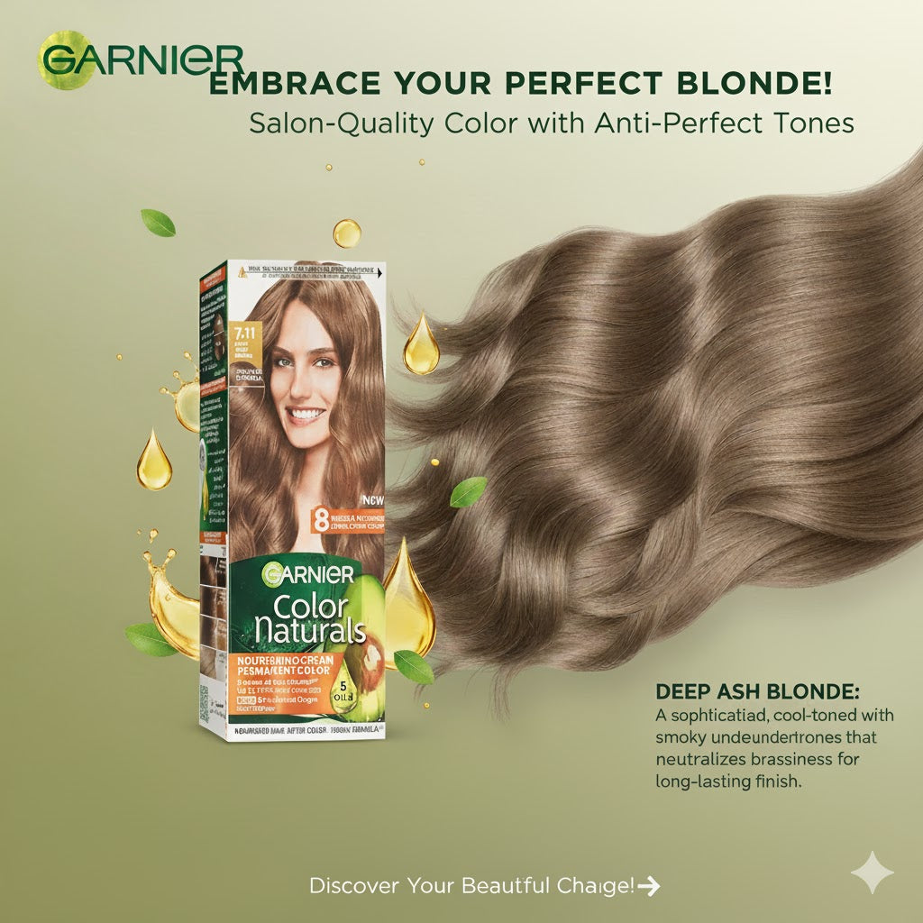 Garnier Hair Color 7.11 Deep Ash Blonde