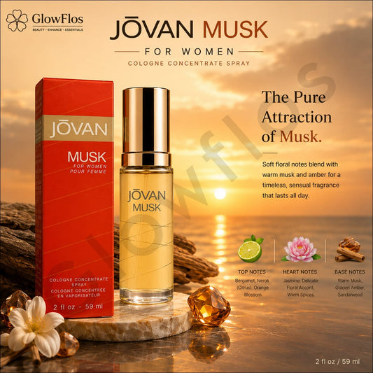 Jovan Musk for Women 59 ml cologne concentrate spray bottle with citrus jasmine and amber notes