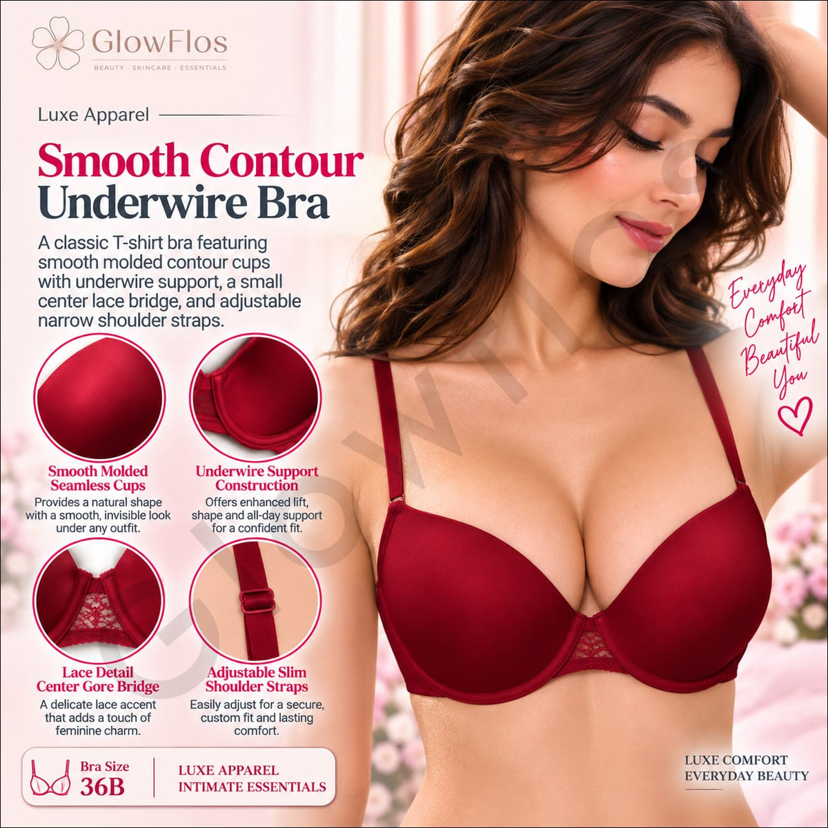 Luxe Adjustable Slim Strap Padded Bra