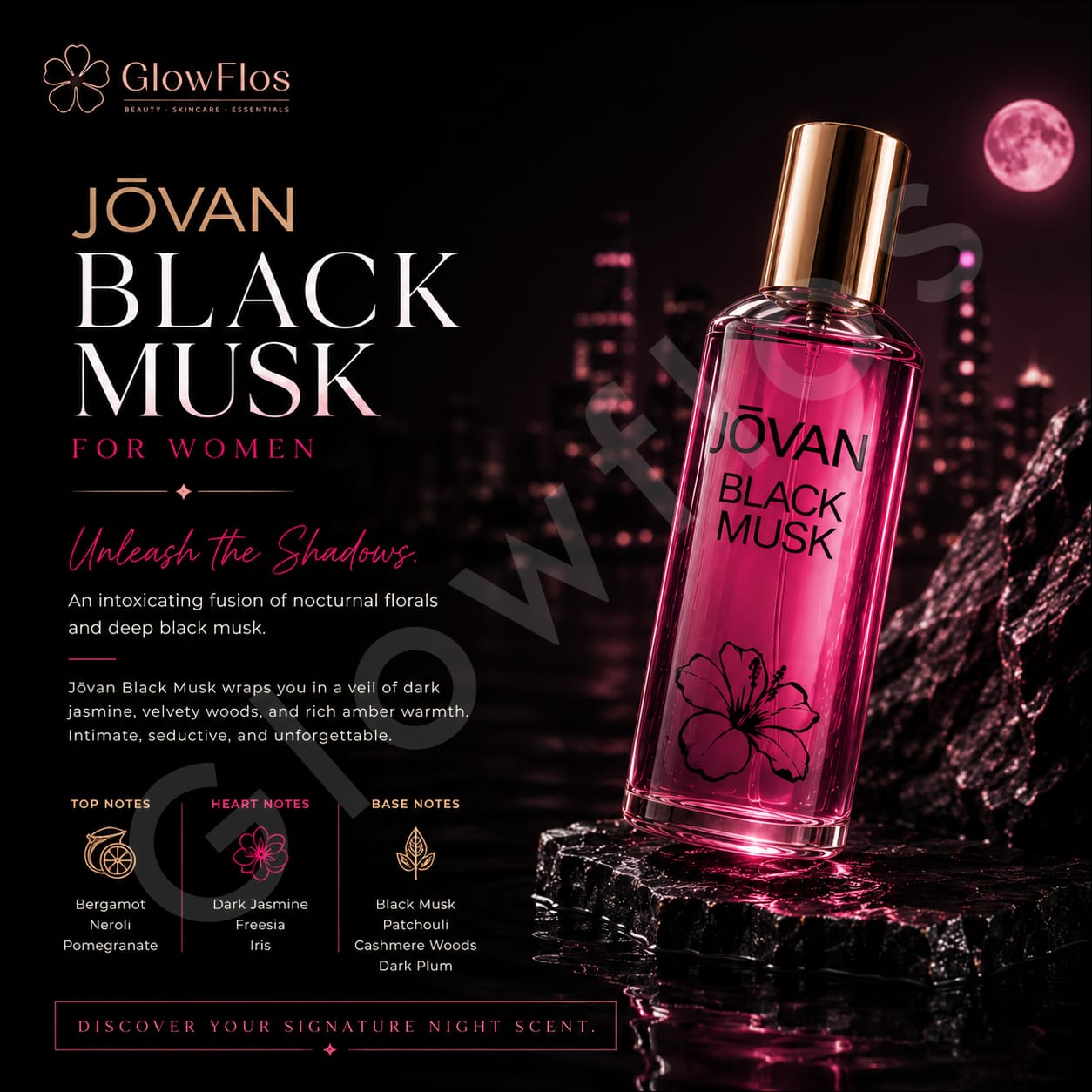 Women applying Jovan Black Musk perfume to pulse points