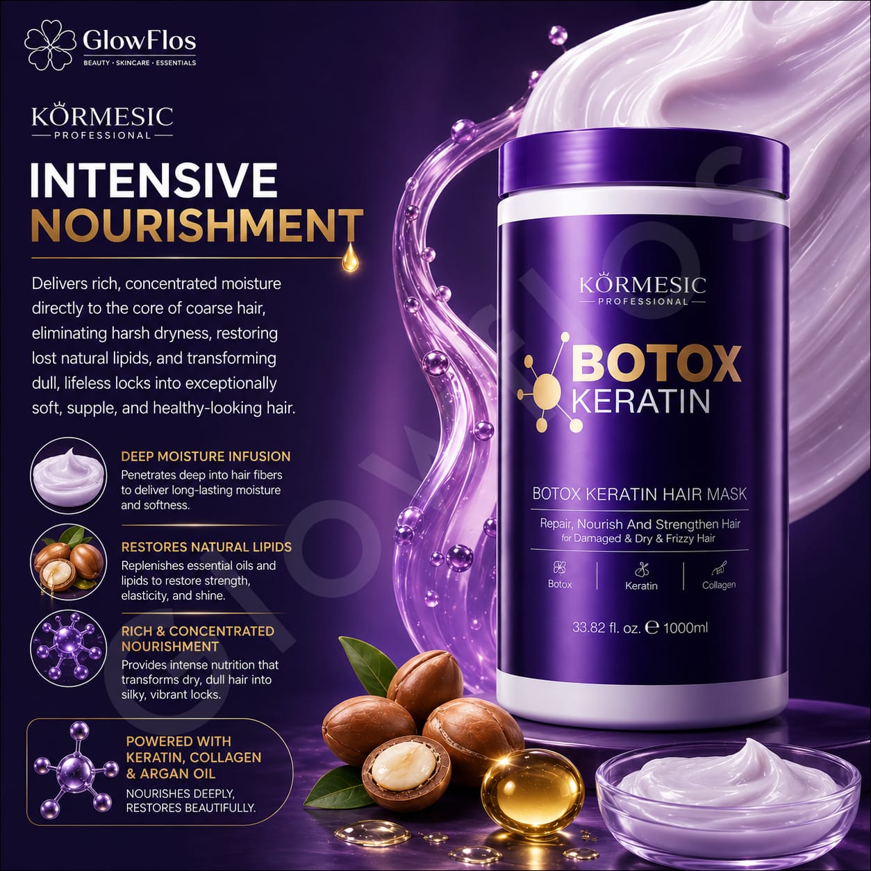 Professional hair smoothing keratin treatment cream texture