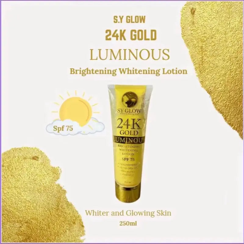 Sy Glow 24K Gold Lotion for glowing, hydrated, and smooth skin
