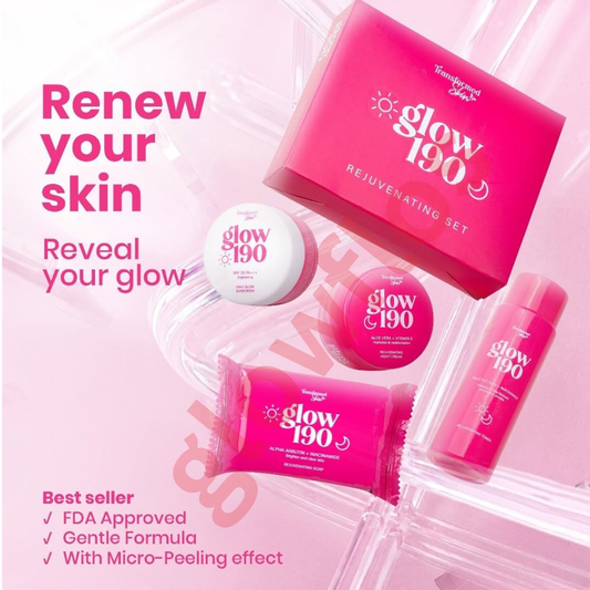 Authentic Honest Glow 190 Rejuvenating Set 4-in-1 Skincare Kit with Soap, Toner, Night Cream, and Sunscreen for Acne Treatment, Dark Spots, and Glass Skin