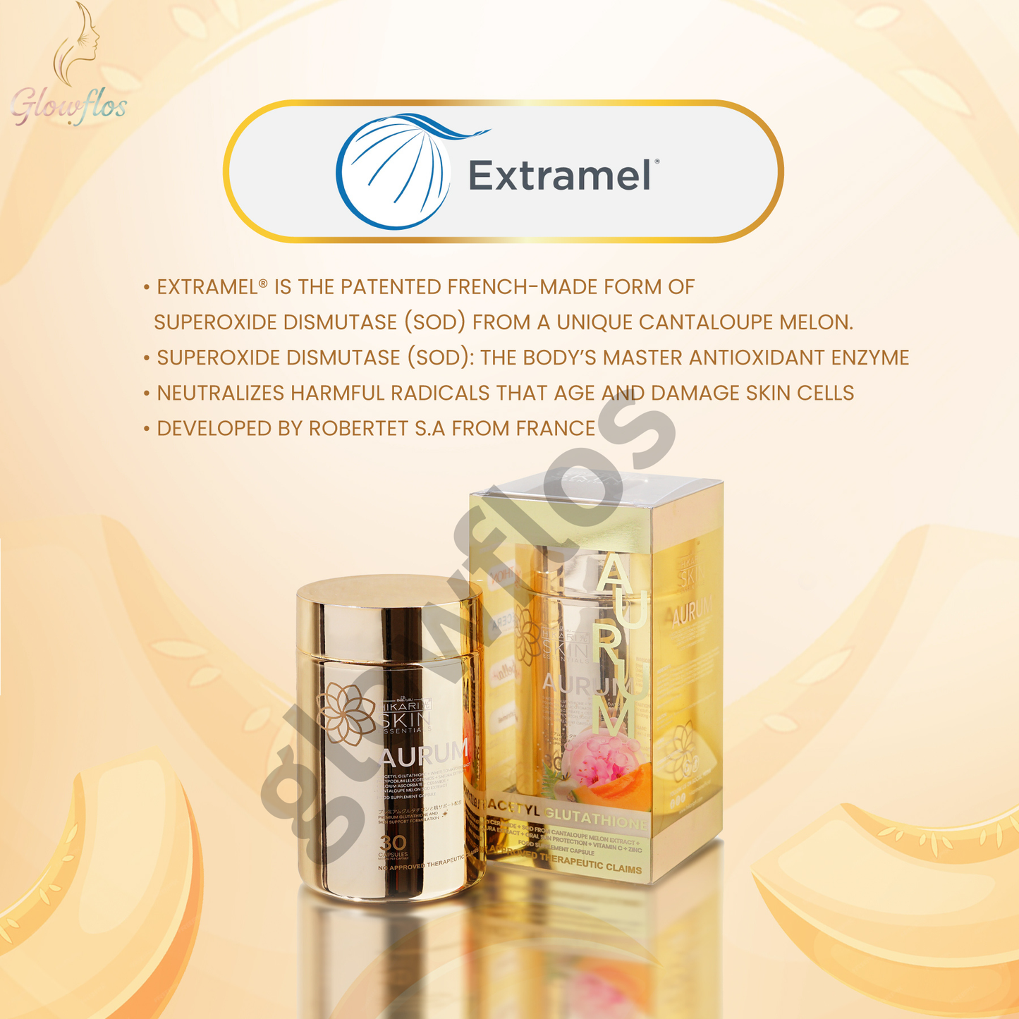 “Premium Hikari Aurum Glutathione supplement for glowing and radiant skin”