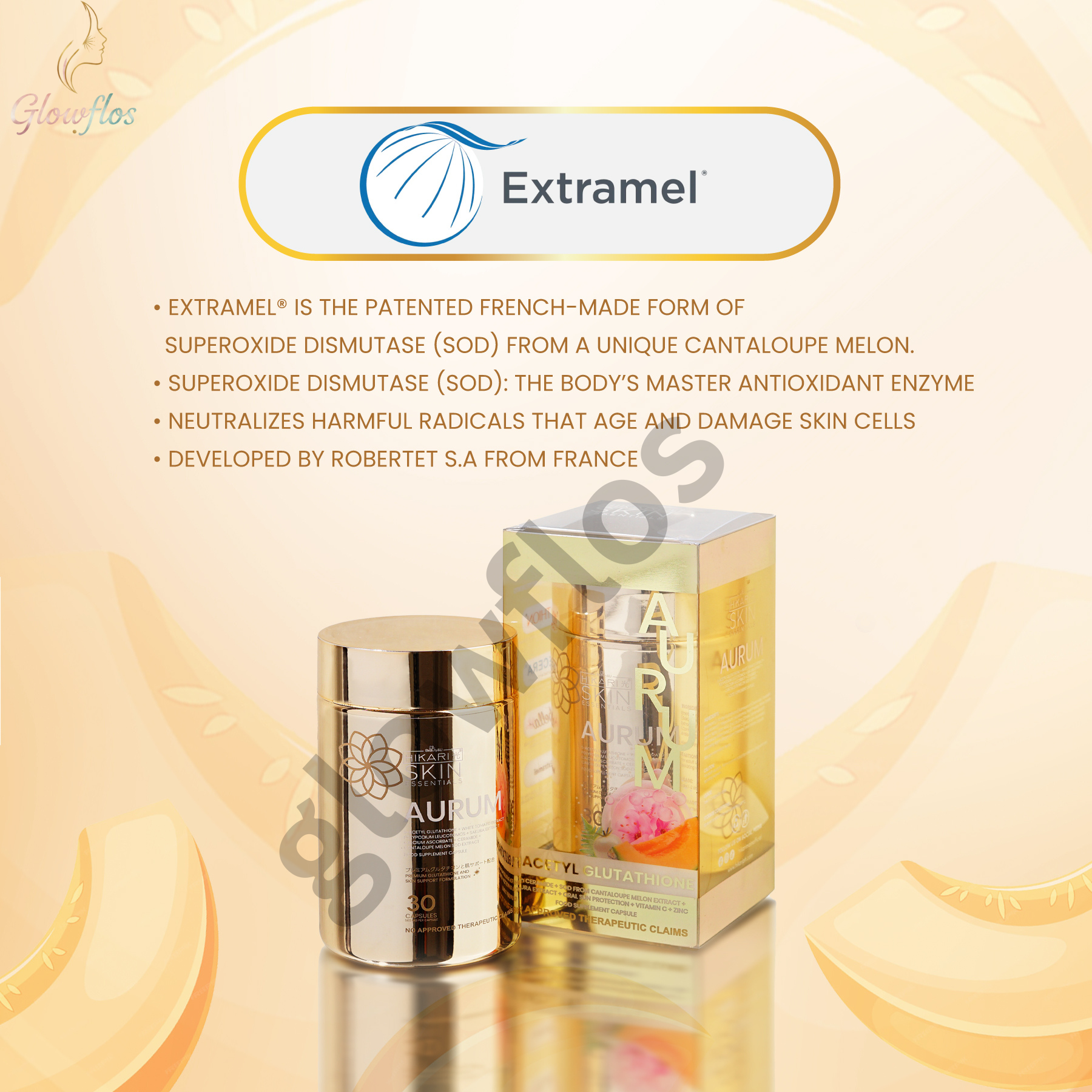 “Premium Hikari Aurum Glutathione supplement for glowing and radiant skin”