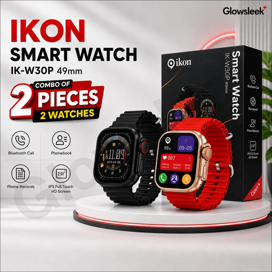Authentic IKON Smart Watch with HD Touch Screen Bluetooth Calling Pedometer Heart Rate Blood Pressure Monitor and Smart Notifications for Android and iOS