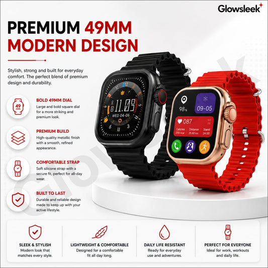 Authentic IKON Smart Watch with HD Touch Screen Bluetooth Calling Pedometer Heart Rate Blood Pressure Monitor and Smart Notifications for Android and iOS