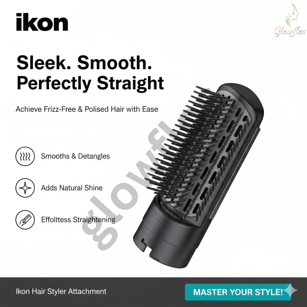 “Ikon IK-H026Y 1500W hair styler with brush attachment for curling, straightening, and volumizing hair.”