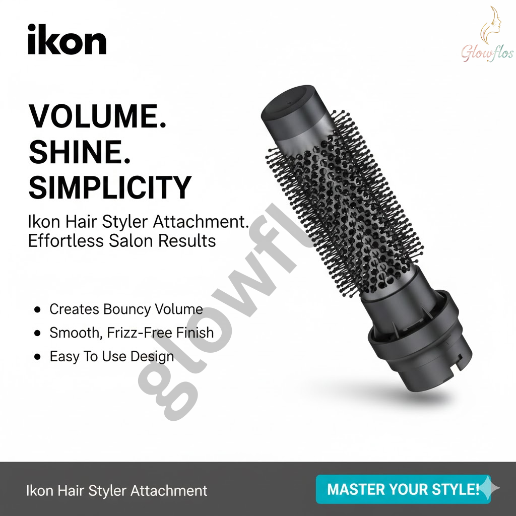 “Ikon IK-H026Y 1500W hair styler with brush attachment for curling, straightening, and volumizing hair.”