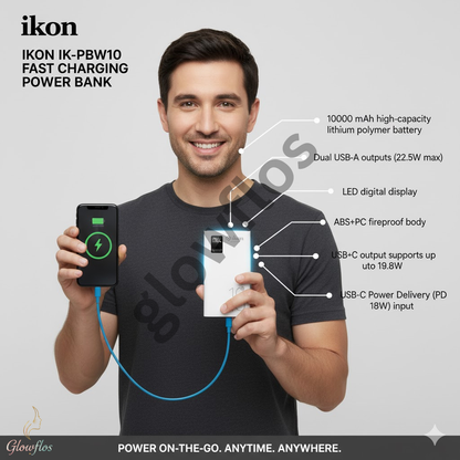 Ikon Power Bank 10000 mAh Ik-PBW10
