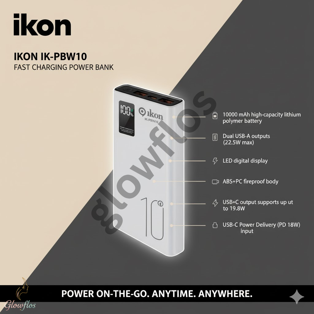 Ikon Power Bank 10000 mAh Ik-PBW10