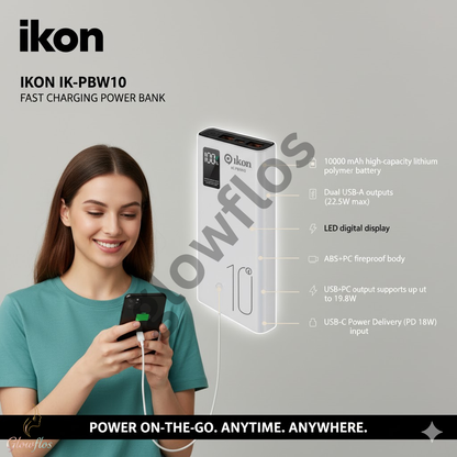Ikon Power Bank 10000 mAh Ik-PBW10