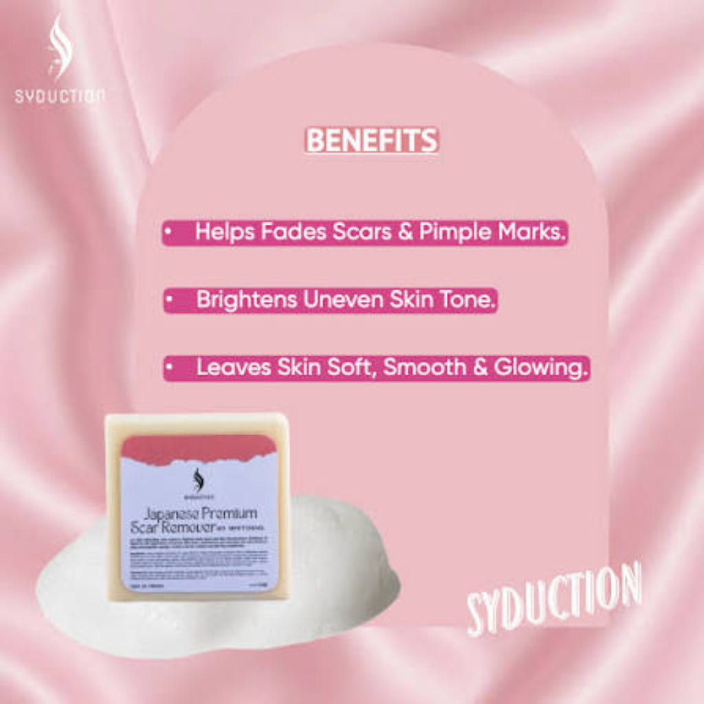 Japanese Premium 10x Whitening Soap bar and packaging for scar removal and skin brightening