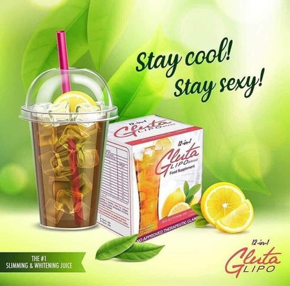 Gluta Lipo Lemon Juice drink with lemon flavor for refreshing taste and daily wellness support