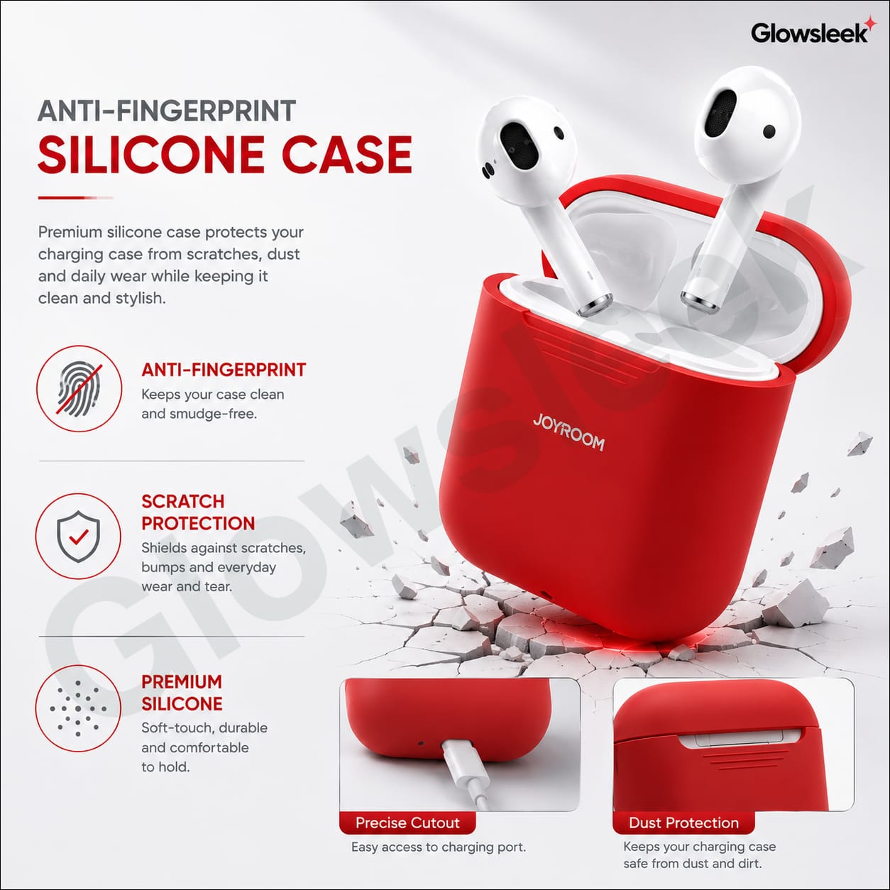 Authentic Joyroom JR-T03S TWS Wireless Earphones with 13mm Dynamic Drivers Touch Control Smart Auto Pairing and Qi Wireless Charging Case
