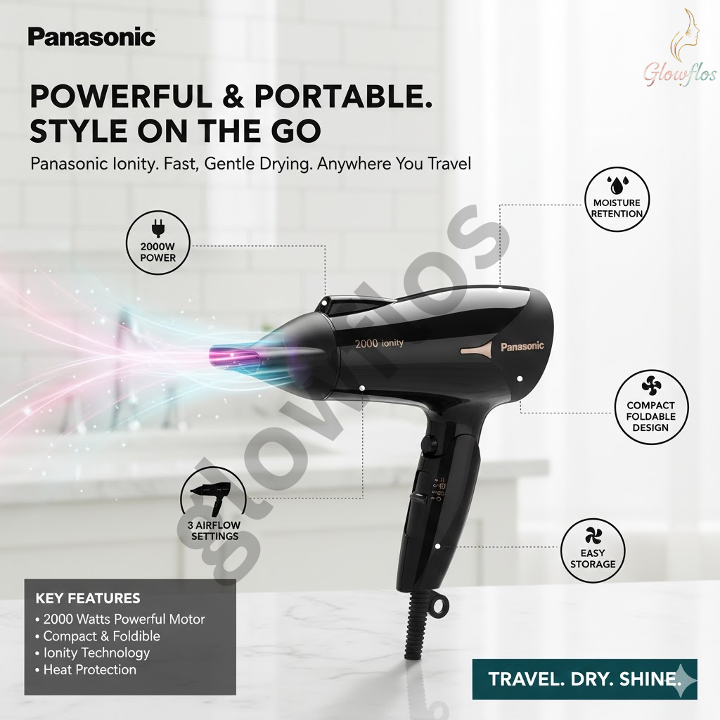 “Panasonic Hair Dryer EH-NE66 – powerful quick-dry hair dryer with Ionity and 2000W airflow.”