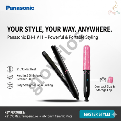"Panasonic EH-HV11 compact hair straightener portable mini straightener for smooth styling"