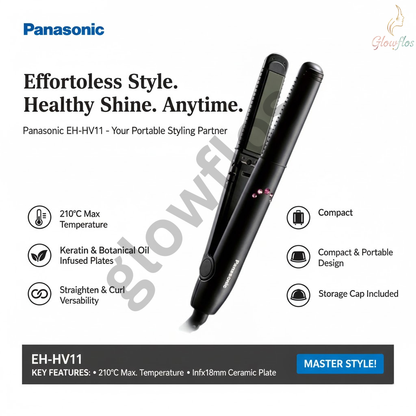 "Panasonic EH-HV11 compact hair straightener portable mini straightener for smooth styling"