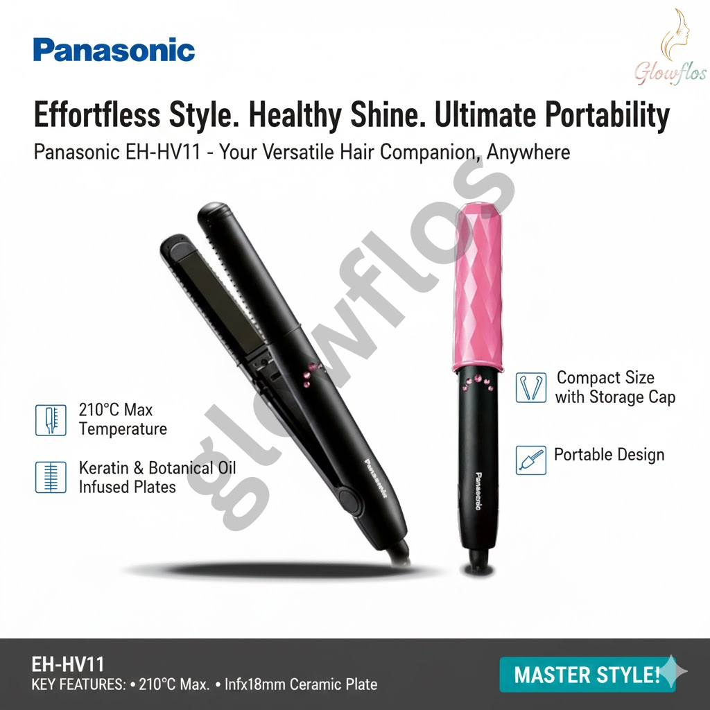 "Panasonic EH-HV11 compact hair straightener portable mini straightener for smooth styling"