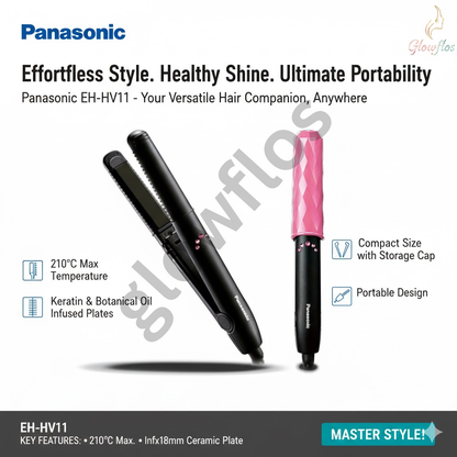 "Panasonic EH-HV11 compact hair straightener portable mini straightener for smooth styling"