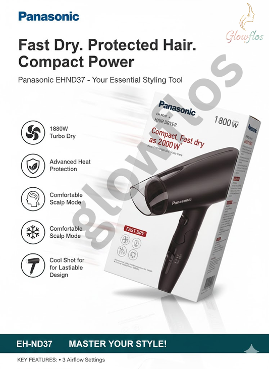 "Panasonic Hair Dryer EH-ND37 1800W powerful fast-drying hair dryer with heat protection"