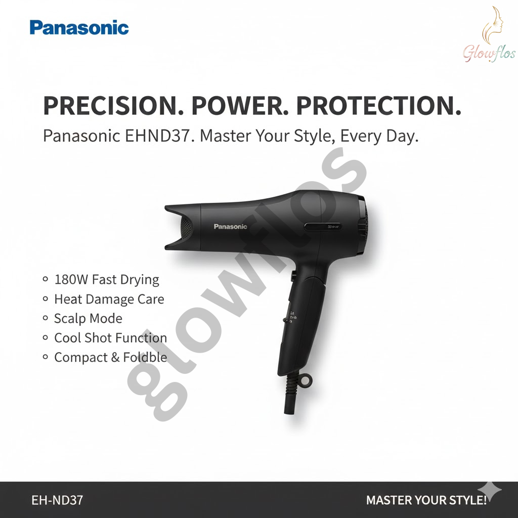 "Panasonic Hair Dryer EH-ND37 1800W powerful fast-drying hair dryer with heat protection"