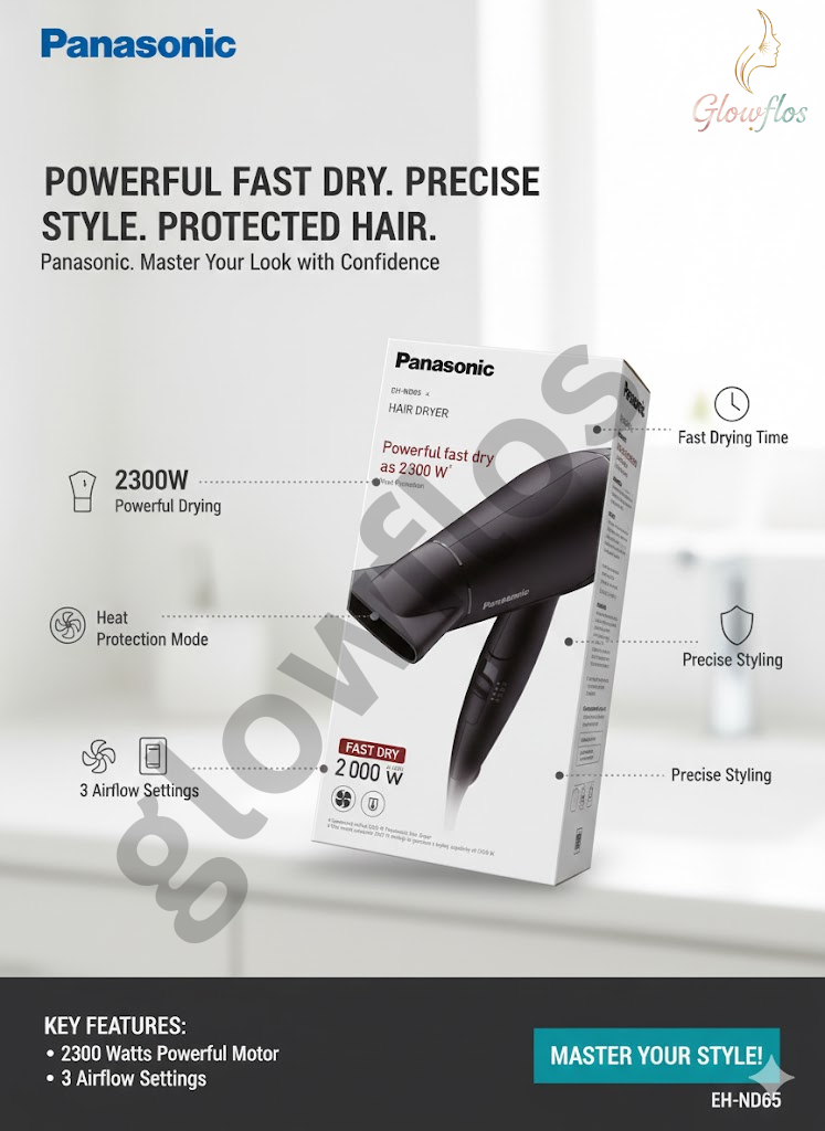 "Panasonic Hair Dryer EH-ND65 professional fast-drying hair dryer with heat protection"