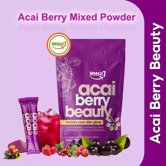 “Acai Berry Beauty detox drink powder for weight loss, skin glow, whitening, and slimming supplement.”