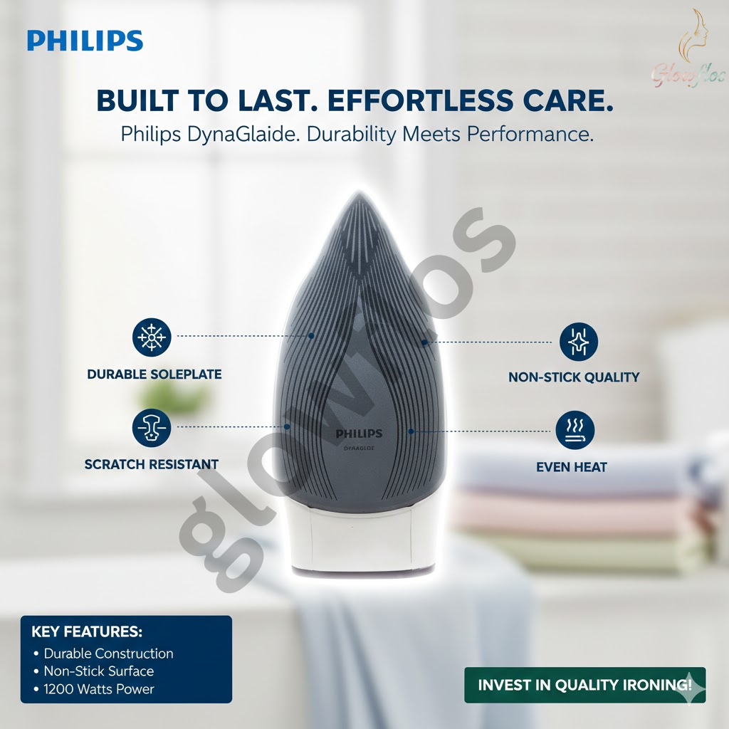 "Philips Dry Iron GC160/07 1200W lightweight non-stick soleplate dry iron"