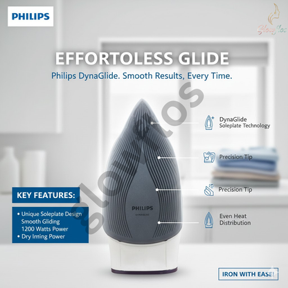 "Philips Dry Iron GC160/07 1200W lightweight non-stick soleplate dry iron"