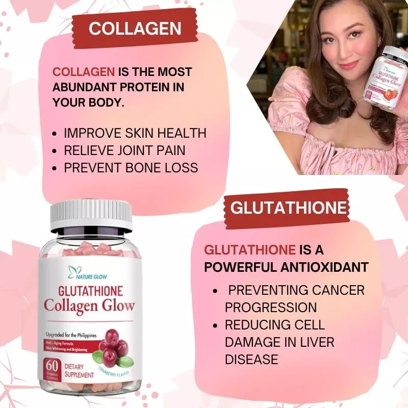 Nature Glow  Glutathione Collagen Glow Cranberry