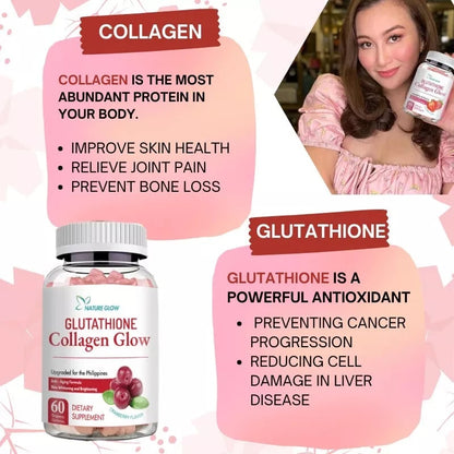 Nature Glow  Glutathione Collagen Glow Cranberry
