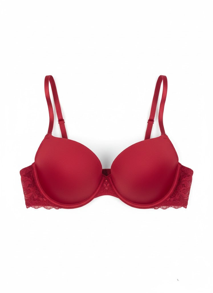 Solid Seamless Floral Lace Underwire Bra