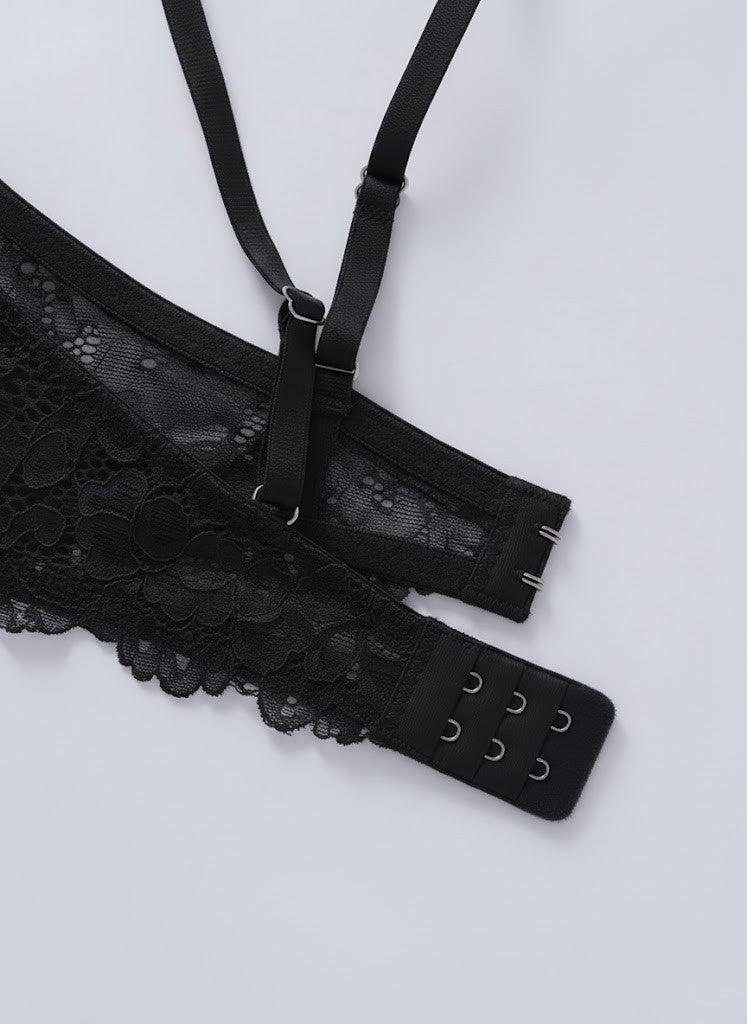 Solid Seamless Floral Lace Underwire Bra