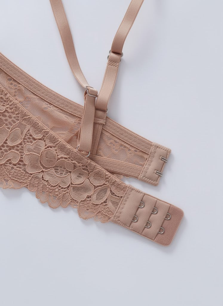 Solid Seamless Floral Lace Underwire Bra