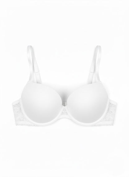 Solid Seamless Floral Lace Underwire Bra