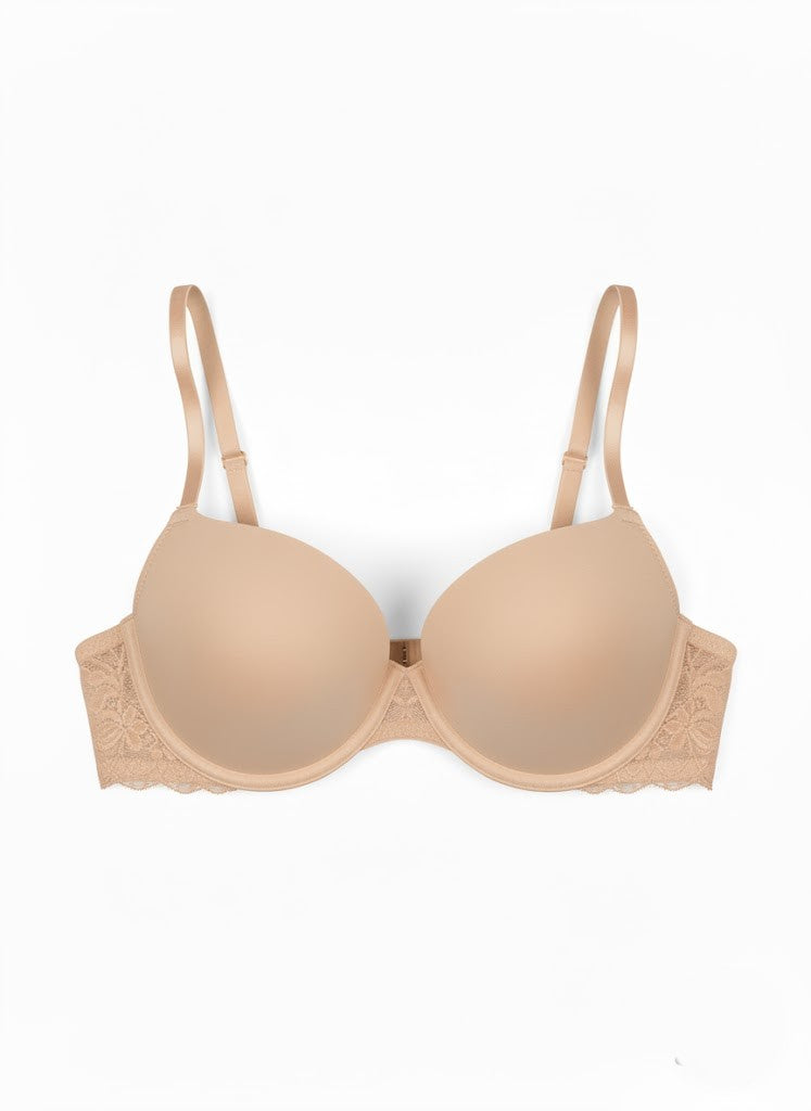 Solid Seamless Floral Lace Underwire Bra