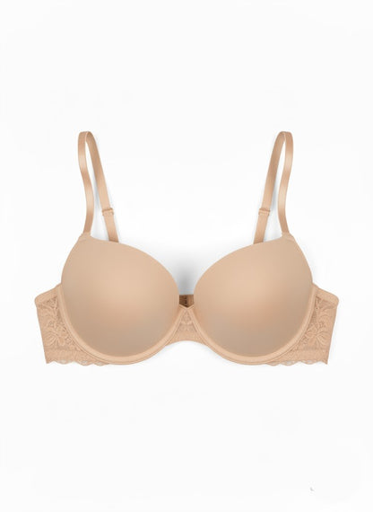Solid Seamless Floral Lace Underwire Bra