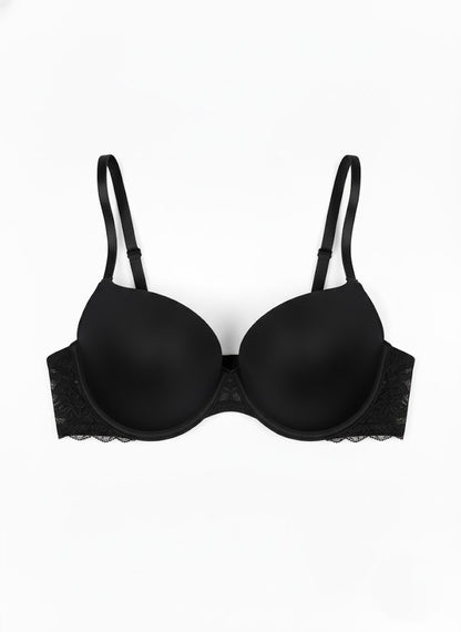 Solid Seamless Floral Lace Underwire Bra