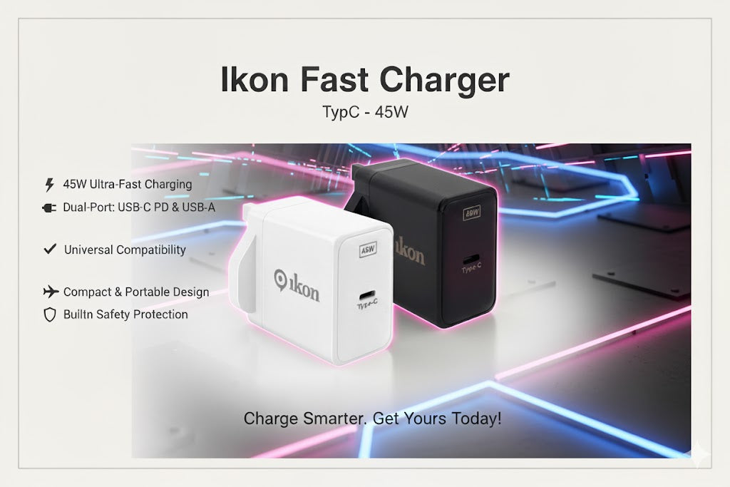 Ikon Fast Adapter Charger TypC - IKPT45 (45W)